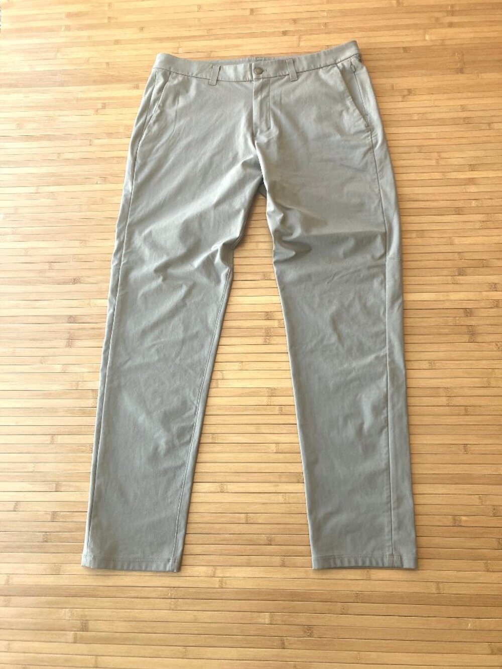 Lululemon ABC Classic Fit Warpstreme Pants Mens 36x33 Gray 5-Pocket Stretch